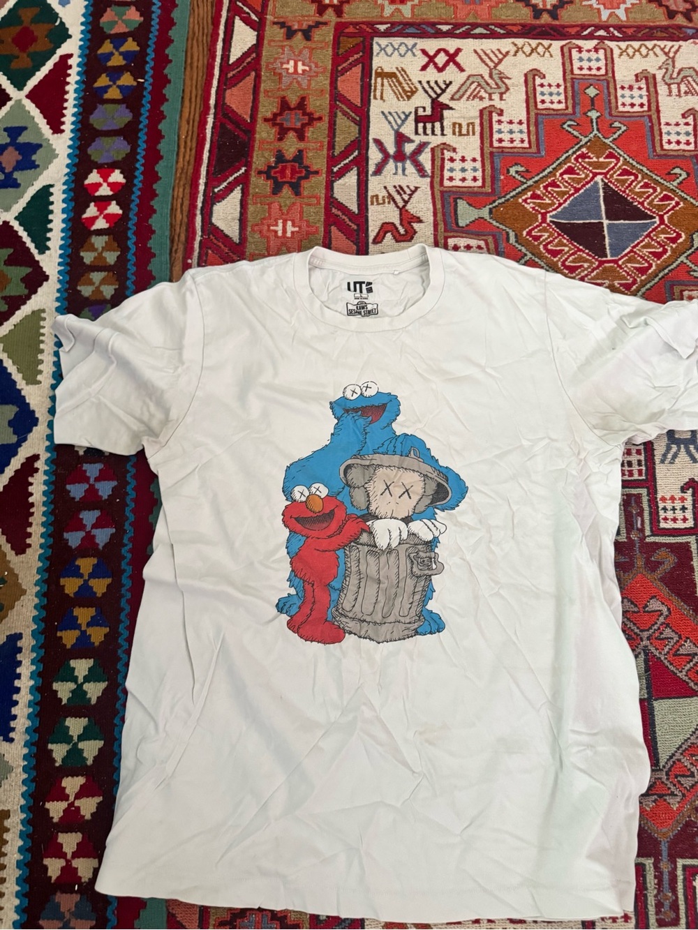 KAWS Sesame Street Graphic Tee — White with Black Logo